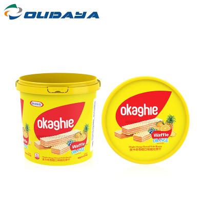 China Disposable /Eco Friendly /Durable Oudaya Brand Hot Selling Customized Food Grade IML In Mold Label Plastic 2 Liter Container With Lid Handle for sale