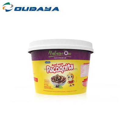 China Recyclable Disposable PP Plastic Box With Lid Ice Cream Butter Cookies Container for sale