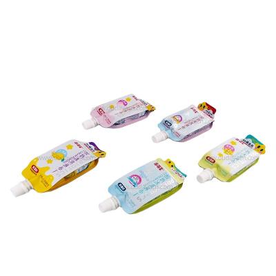 China Non spill plastic spout and 8.6mm long neck cap for yogurt ice cream doypack packaging for sale