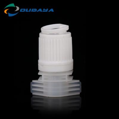 China Non Spill wholesale factory price plastic screw spout and pull ring cap pouch nozzle cap for sale