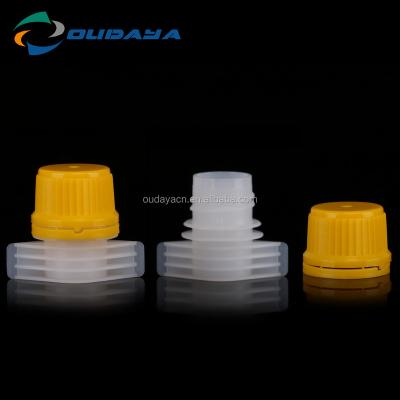 China Non Spill Plastic spout with screw twist cap for pouch for sale