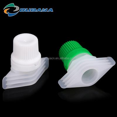 China Non Spill 9.6mm 10mm 12mm Good quality PE plastic spout with cap for beverage pouch for sale