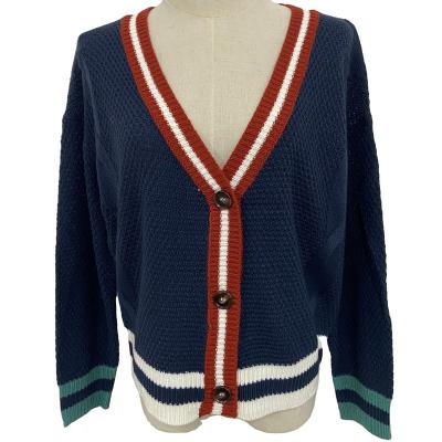 China Soft custom v-neck cardigan sweater long sleeve button knitted cardigan sweaters women custom cardigan sweater women for sale