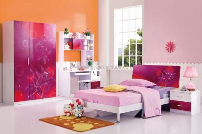 China Solid Wood Pink Baby Girl Bedroom Furniture Modern Kids Bedroom Furniture Set, Side Tables For Bedroom for sale