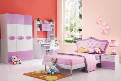 China Modern solid wood girls bedroom, pink princess bed PY-6118 for sale