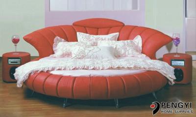 China 2013 Alibaba Australia fashion design red soft bed round leather bed py-003 for sale