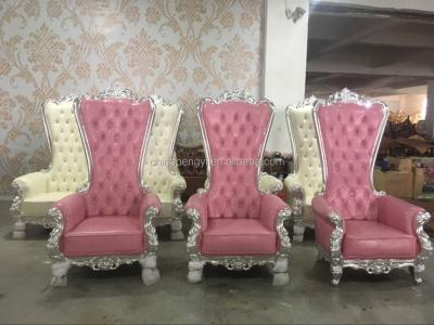 China Solid Wood Pink Throne Chair Spa Pedicure Chair Nail Salon Furniture for sale