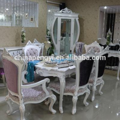 China Dining Room Furniture Solid Wood Solid Wood Acrylic Hand Carved Dining Table And Set Chair for sale