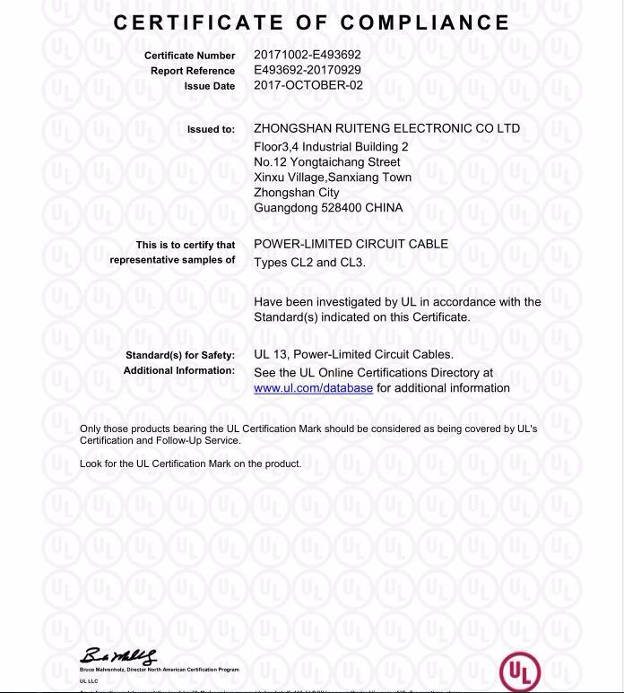 UL - Zhongshan Ruiteng Electronic Co., Ltd.