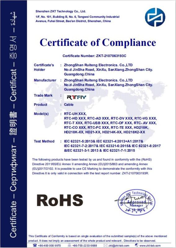 RoHS - Zhongshan Ruiteng Electronic Co., Ltd.