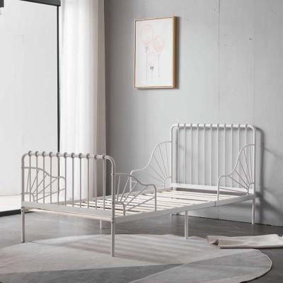 China Kids Extendable Wooden Metal Slat Iron Single Bed Steel Frame For Kid For Sale Furniture Bedroom for sale