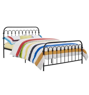 China Modern classic classic bedroom furniture hotel single bed frame metal wrought iron storage design king size bed for sale