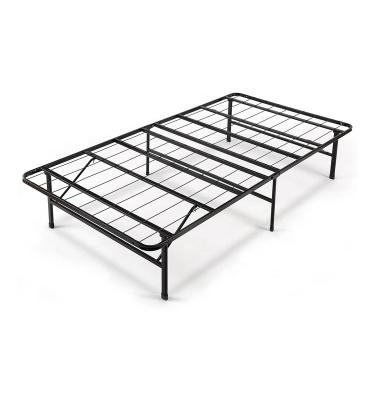 China Custom Foldable Bedroom Furniture Foldable Single Size Wrought Iron Bed Folding Double Metal Bed Frames for sale