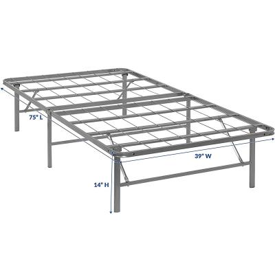 China Foldable Cheap Normal Foldable Bed Platform Double Folding Metal Bed Frame for sale