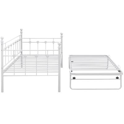 China Extendable Bedroom White Metal Daybed Furniture With Caster Indoor On Sale for sale