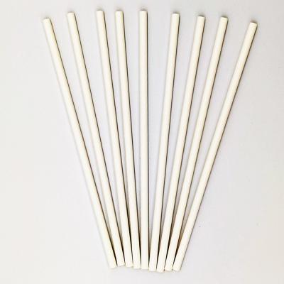 China Disposable Biodegradable Custom Cocktail Straight Solid White Color Paper Straw For Milk Bubble Tea Juice for sale