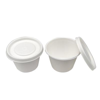 China Food Grade Bagasse Pulp/55ml 2oz 3oz 4oz Wheat Straw Mini Disposable Compostable Biodegradable Pulp Sugarcane Bagasse Pulp Sauce Party Cup With Lid for sale