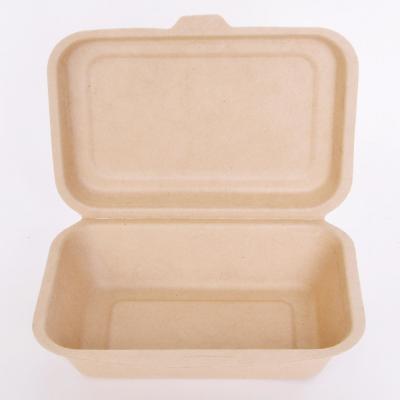 China Disposable Compostable Biodegradable Clamshell Food Box 6' Food Sugarcane Bagasse Molded Fiber Clamshell Container for sale