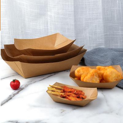 China Disposable Food Boat Disposable Paper Tray, Wrapping Paper Meal Boat Tray, Boat Shaped Store for sale