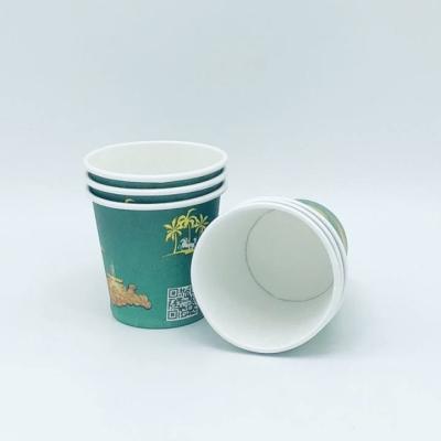 China Disposable Compostable Eco-friendly PLA /PE Liner Single Wall 4oz Paper Coffee Cup With Customized Logo Printing for sale