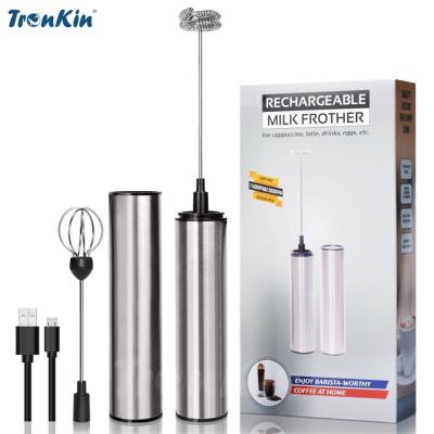 Κίνα Portable Frother Milk Frothed Rechargeable Stainless Steel USB Milk Frother Handheld Coffee Blender Electric Milk Frother προς πώληση