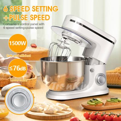 China New 6.2L Electric Mixer Machine Cake Mixer 1500W Rotating Kitchen Food Stand Mixer Stainless Steel Mixer for sale