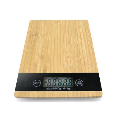 Cina Rectangular bamboo household digital food balance kitchen weighing scale in vendita