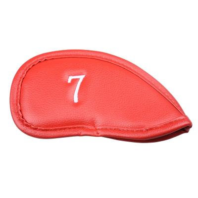 Cina Embroidery Cover Golf Iron Shaft Sleeve PU Leather Club Sleeve Cap Sleeve 12 Thickened Protective Sets in vendita