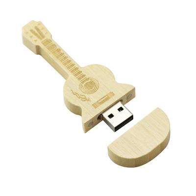 China Storage Files Custom Logo Pen Creative Gift Practice Guitar Shaped Wooden Flash Drive 2GB 4GB 8GB 16GB 32GB USB Flash Drive for sale