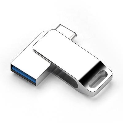 Cina Mini Rotate Metal OTG Pen Drive 2in1 TYPE-C OTG Files Storage Cle Usb Drives Dual USB High Speed ​​3.0 OTG Drive Maker in vendita