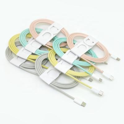 China Wholesale Cell Phone On 20W PD Current Cell Phone Cable Fast Charging Multi Colors Data Cable Cloth Braided 20W PD Cable For i Products for sale