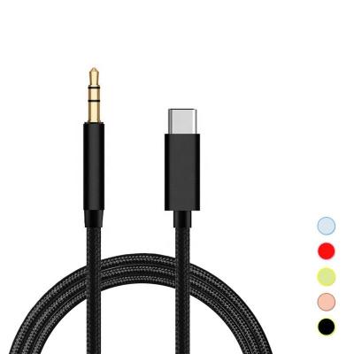 중국 Car digital interface nylon braided type-c audio cable type c to audio aux. 3.5mm Adapter Cable Mobile Phone Car Computer Cable Connector 판매용