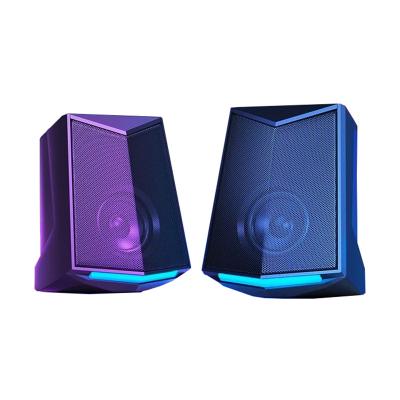 China Creative 2.0 Yes Newest USB Powered Gaming PC Mini RGB LED Speaker Light Gaming Cable Speaker for sale