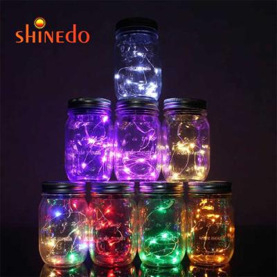 China Garden Hanging Solar Powered Color Changing Mason Jar Lids With Fairy Lights Solar Light for sale