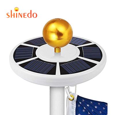 China LANDSCAPE Night Downlight Flagpole Lights Outdoor Solar Waterproof Solar Light 20 LED Home&Garden PVC+ABS Flagpole Light Black White for sale