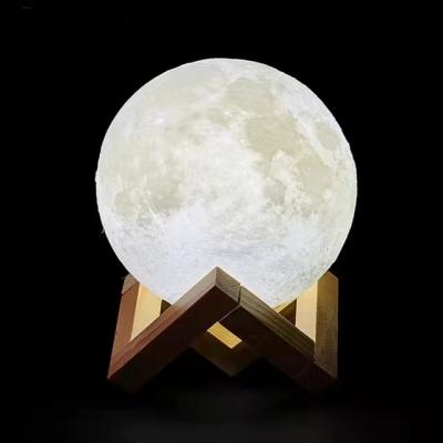 China Modern 3D Printing Moon Lamp LED Night Light Rechargeable Decorative Moon Light Lighting with Touch Control for sale