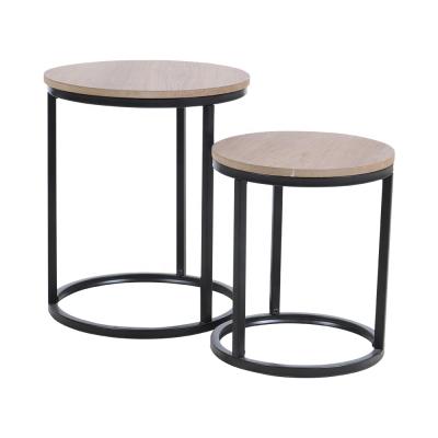 China (Height)Adjustable Metal Frame Side Table Set Modern Style Round Sofa End Side Table for sale