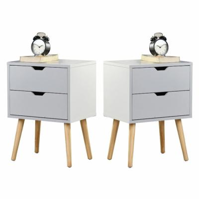 China (Others)bedroom tonight stand pair adjustable nordic white wood modern bedside table modern nightstands and drawer for sale