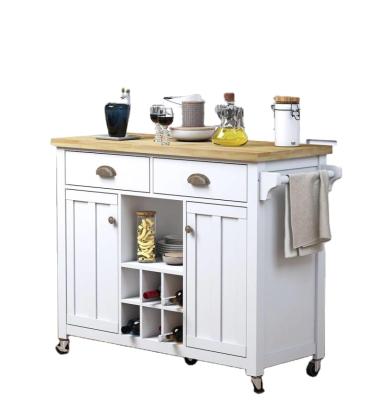 China Eco - Friendly Wooden Kitchen Cart Design , Portable Black Kitchen Island Cart With Wheels for sale