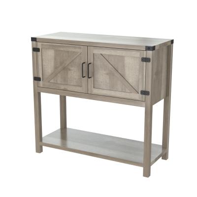 China Factory Wholesale Modern Furniture Design High Wide Shelf Gray Oak Wood Two Door Sideboard Cabinet With Shelf for sale