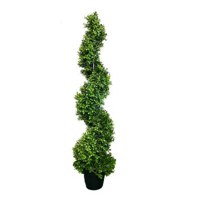 China Traditional Artificial Topiary Plant Boxwood Spiral For Garden Green for sale