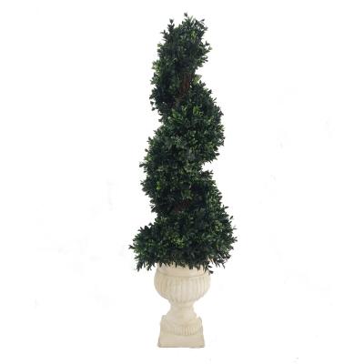 China American Artificial Boxwood Spiral Factory Price Supplier Topiary Indoor Indoor Outdoor UV Plants for sale