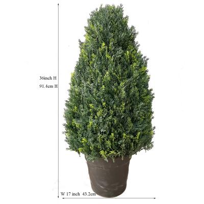 China Art Decor Outdoor Decorations Ceader Cone Shape Artificial Plants Garden Home Multiple Green for sale