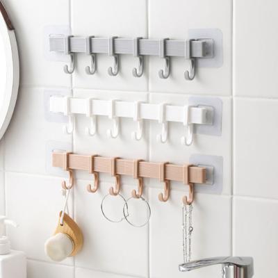 China Minimalist Wall Mounted Multi Number Hooks Multifunctional Bathroom Towel Racks Kitchen Sundries Hooks for sale