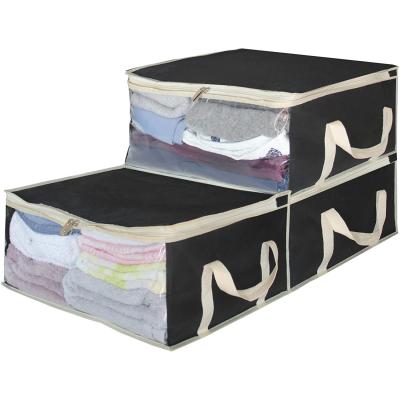 China LAMB Clothes Black SLEEP Foldable Organizer Storage Bags for Clothing, Sweater, Bedding, Pillows, Blanket in Bedroom for sale