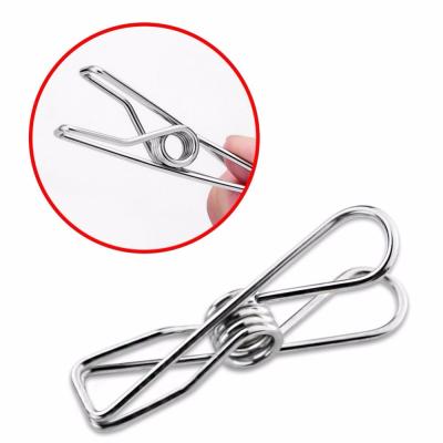 China Large Eco-Friendly Stainless Steel Wire Material Heavy Duty Clips For Drying On Clothesline Clothespins Hanging Clip Hooks For Home Laundry Office Use for sale