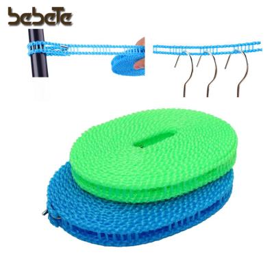 China Eco-friendly Material Anti-Slip Adjustable For Indoor And Outdoor Laundry Drying Barrier Style Windproof Clothes Rope Hanger For Traveling Camping for sale