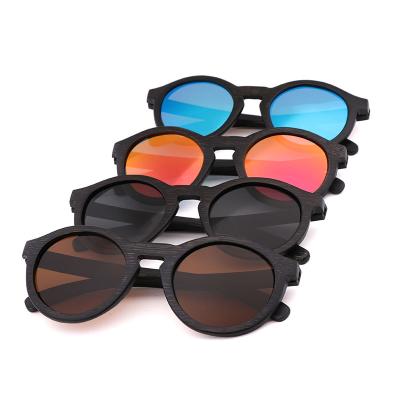 China High Quality UV400 Fashion Sunglasses Round Frame Sun Glass Bamboo Polarized Sunglasses for sale