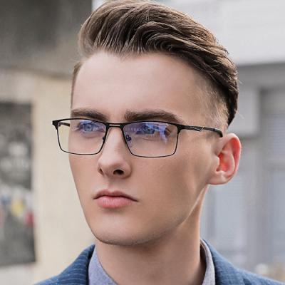 China For Reading Glasses Square Business Style Classic Metal Frames Anti Blue Light Blocking Glasses For Men for sale