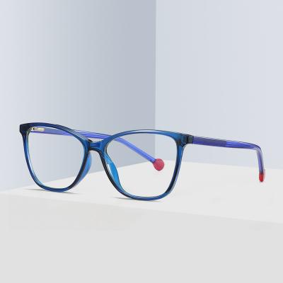 China Fashion Designer Women Slim TR90 Cat Eye Clear Frames Anti Ray Bluelight Blocking Glasses blue for sale